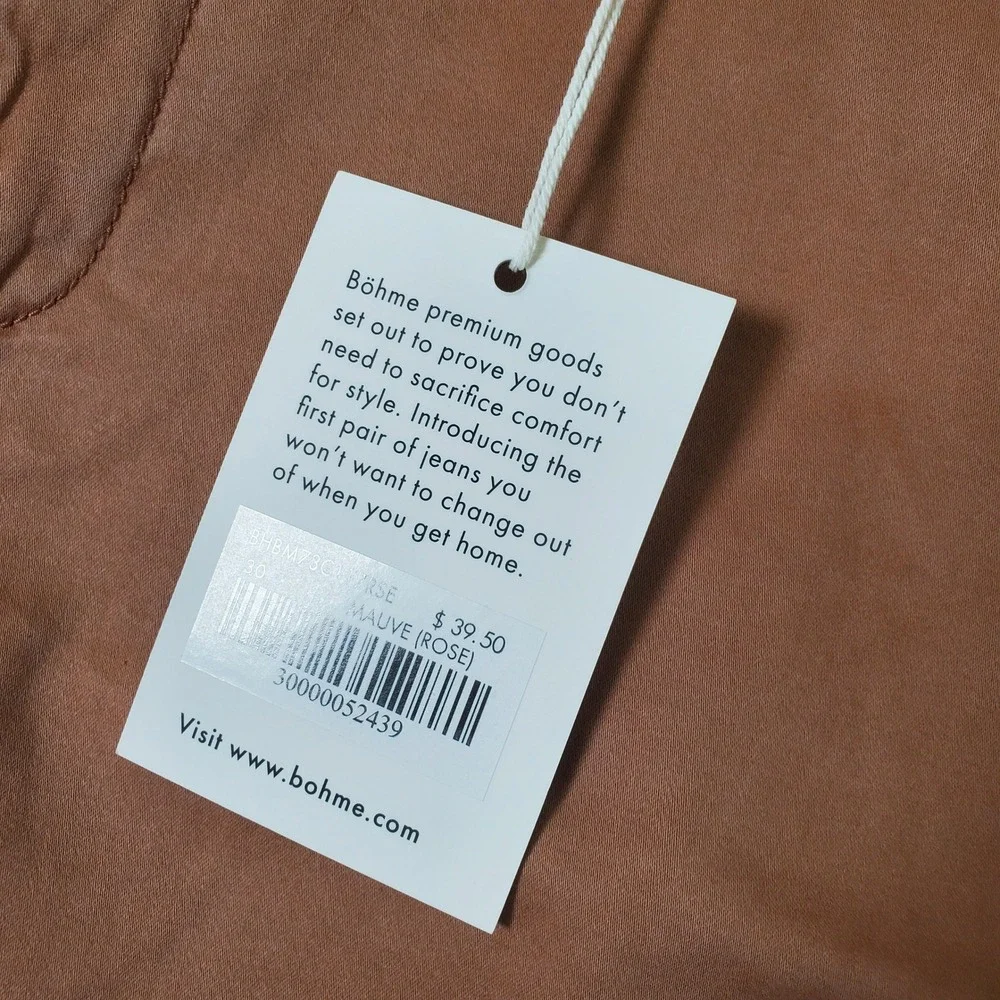 Bohme NWT Mauve Rose Cotton Chino Bermuda Shorts Size 30 Women's Terracotta